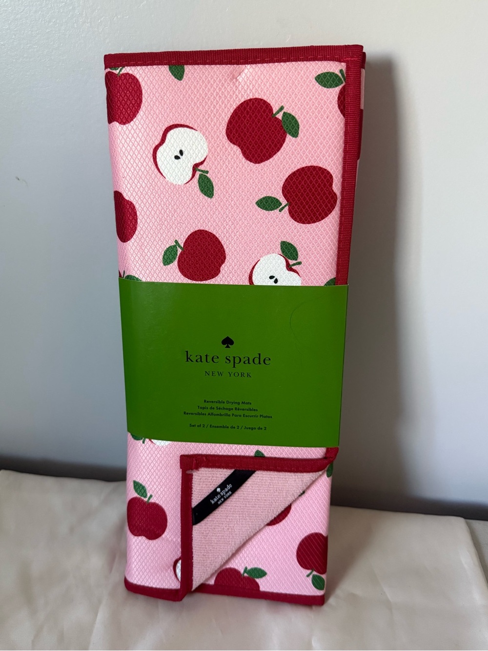 Kate Spade Apple Reversible Drying Mats - Set of 2
